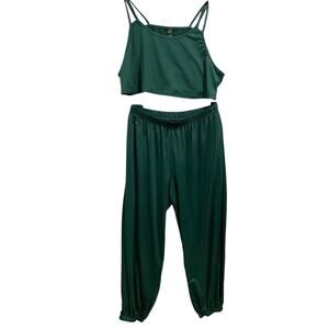 4XL Shein Curve Womens Emerald Green Loungewear Outfit 2 Piece